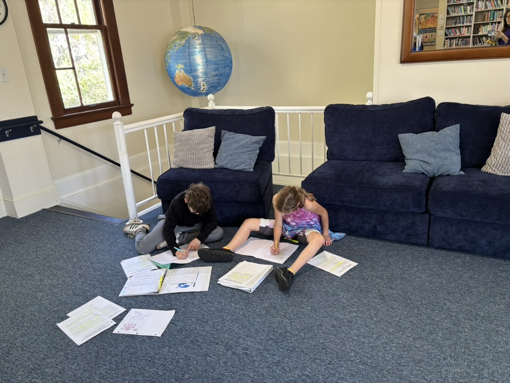 Students working on an inquiry presentation