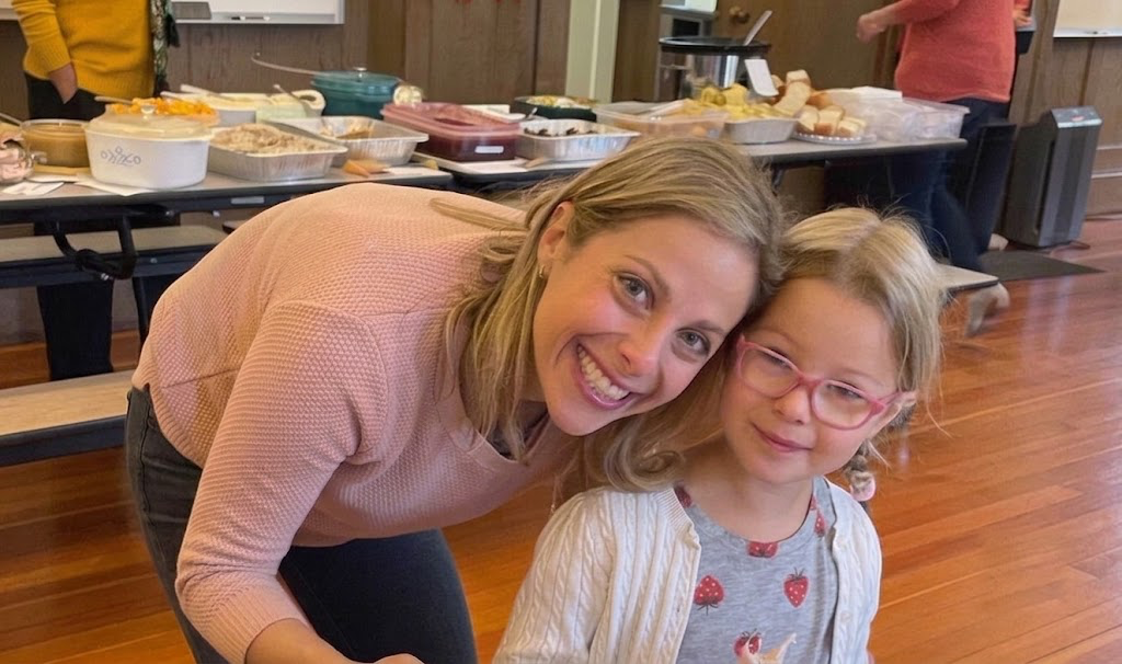 A GATE parent and her daughter at a school gathering